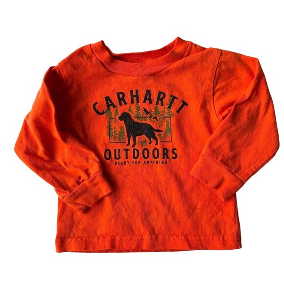 Carhartt Outdoors Baby Shirt 6 Months Orange Black Labrador Dog Ducks READ - Picture 4 of 11